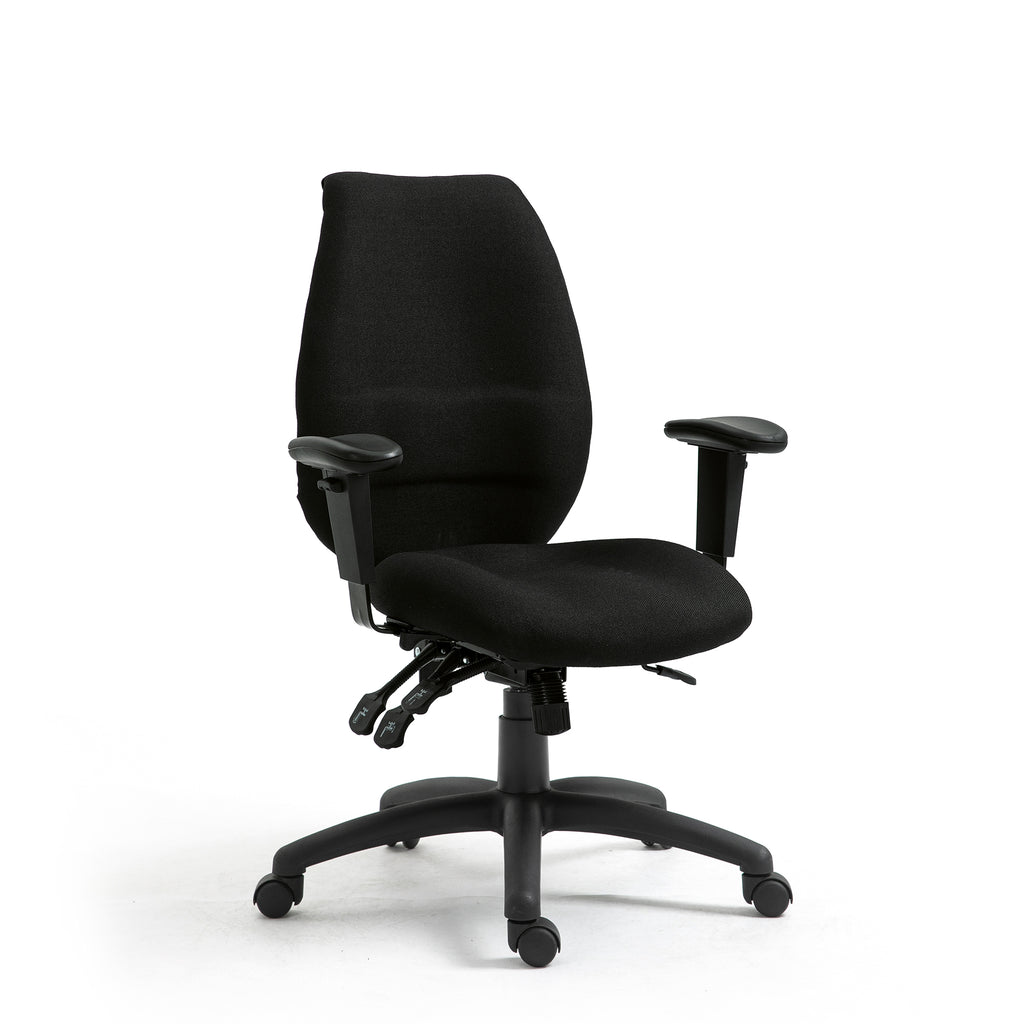 Black office chair on a white background
