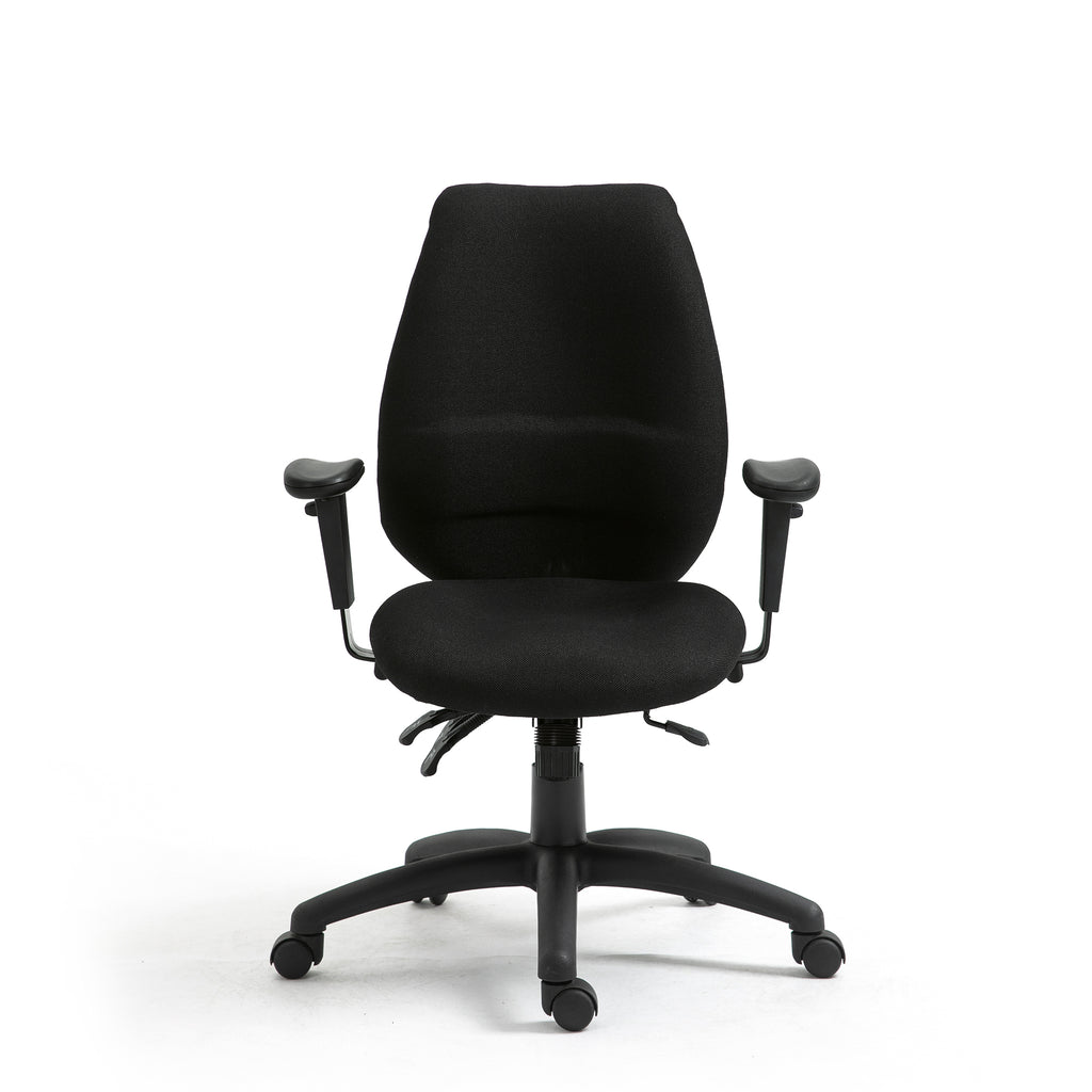 Black office chair on a white background