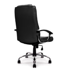 Westminster High Back Leather Faced Executive Armchair with Integral Headrest and Chrome Base