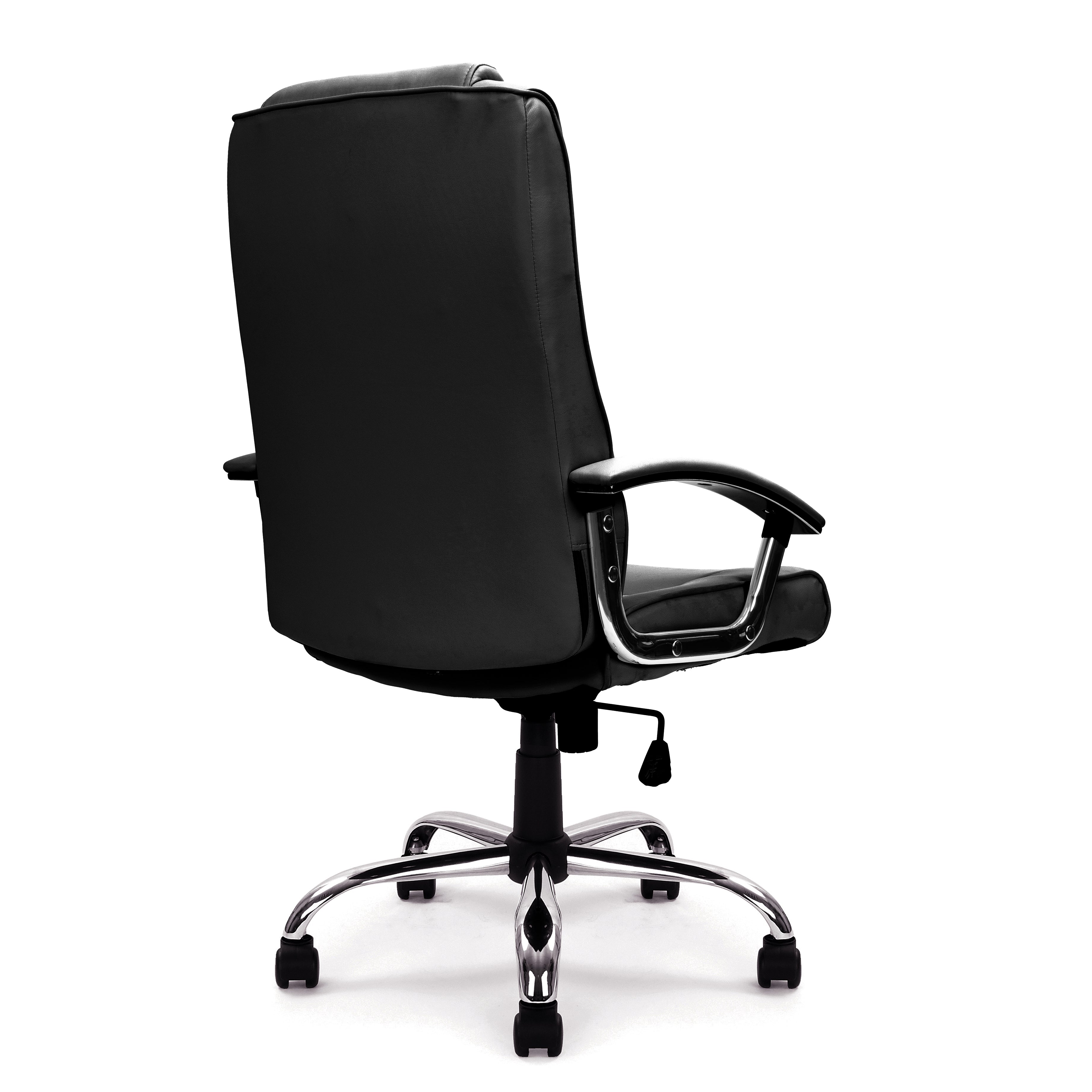 Westminster High Back Leather Faced Executive Armchair with Integral Headrest and Chrome Base