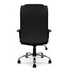 Westminster High Back Leather Faced Executive Armchair with Integral Headrest and Chrome Base