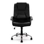 Westminster High Back Leather Faced Executive Armchair with Integral Headrest and Chrome Base