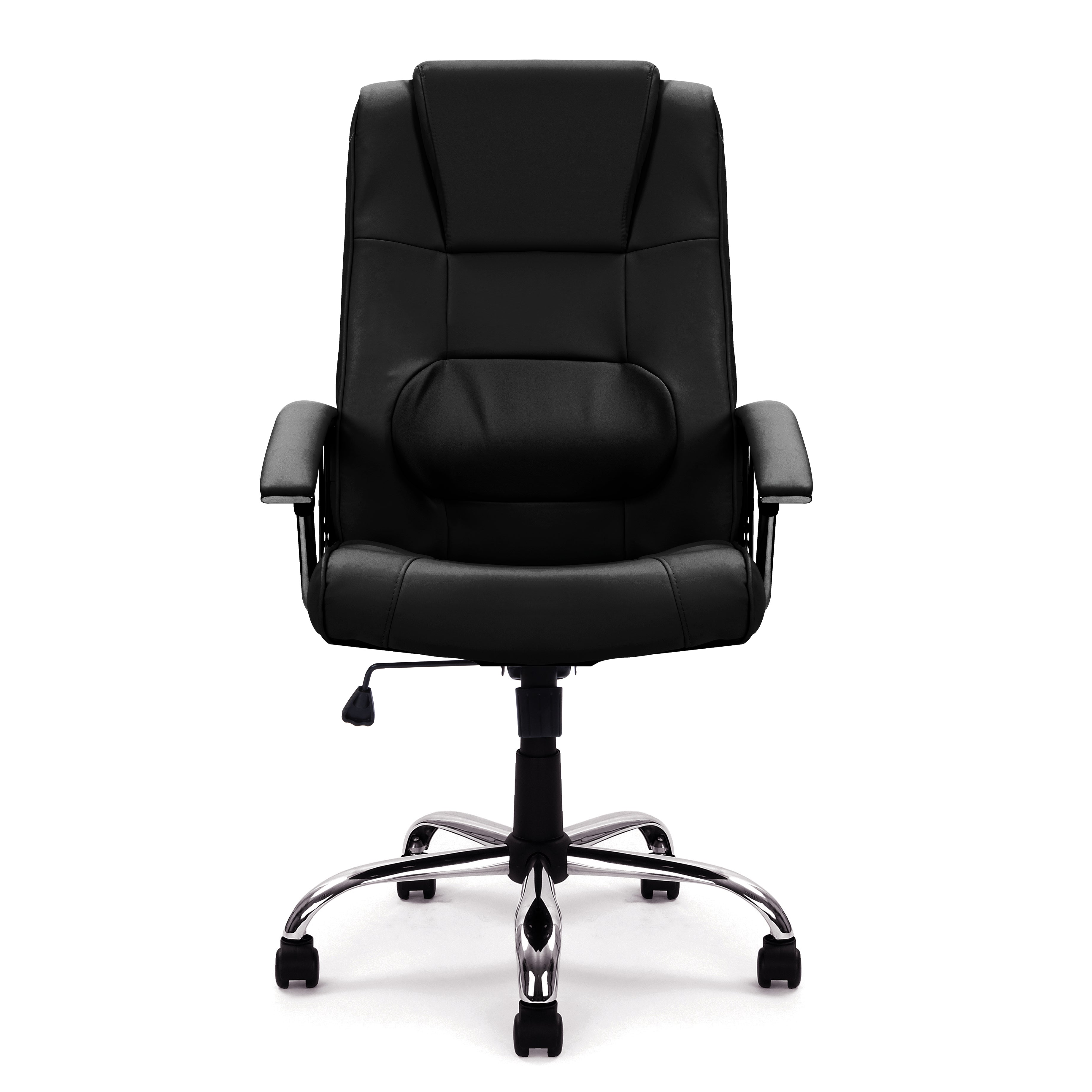Westminster High Back Leather Faced Executive Armchair with Integral Headrest and Chrome Base