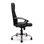 Westminster High Back Leather Faced Executive Armchair with Integral Headrest and Chrome Base