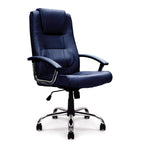 Westminster High Back Leather Faced Executive Armchair with Integral Headrest and Chrome Base