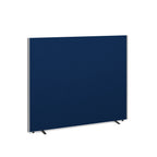 Blue screen partition on a white background
