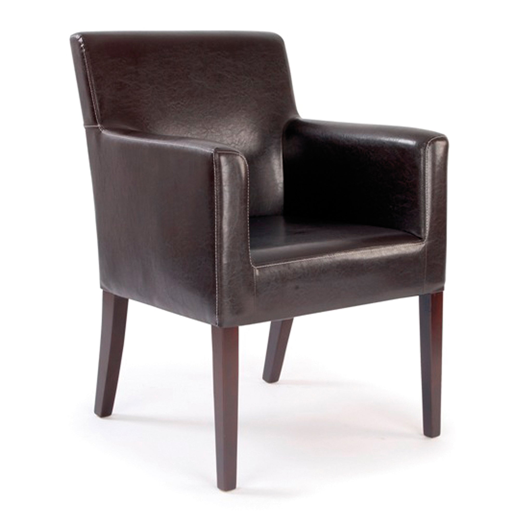 Brown armchair on a white background