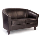 Brown leather sofa on a white background