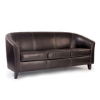 Brown leather sofa on a white background