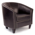 Brown leather armchair on a white background