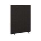 Black screen partition on a white background
