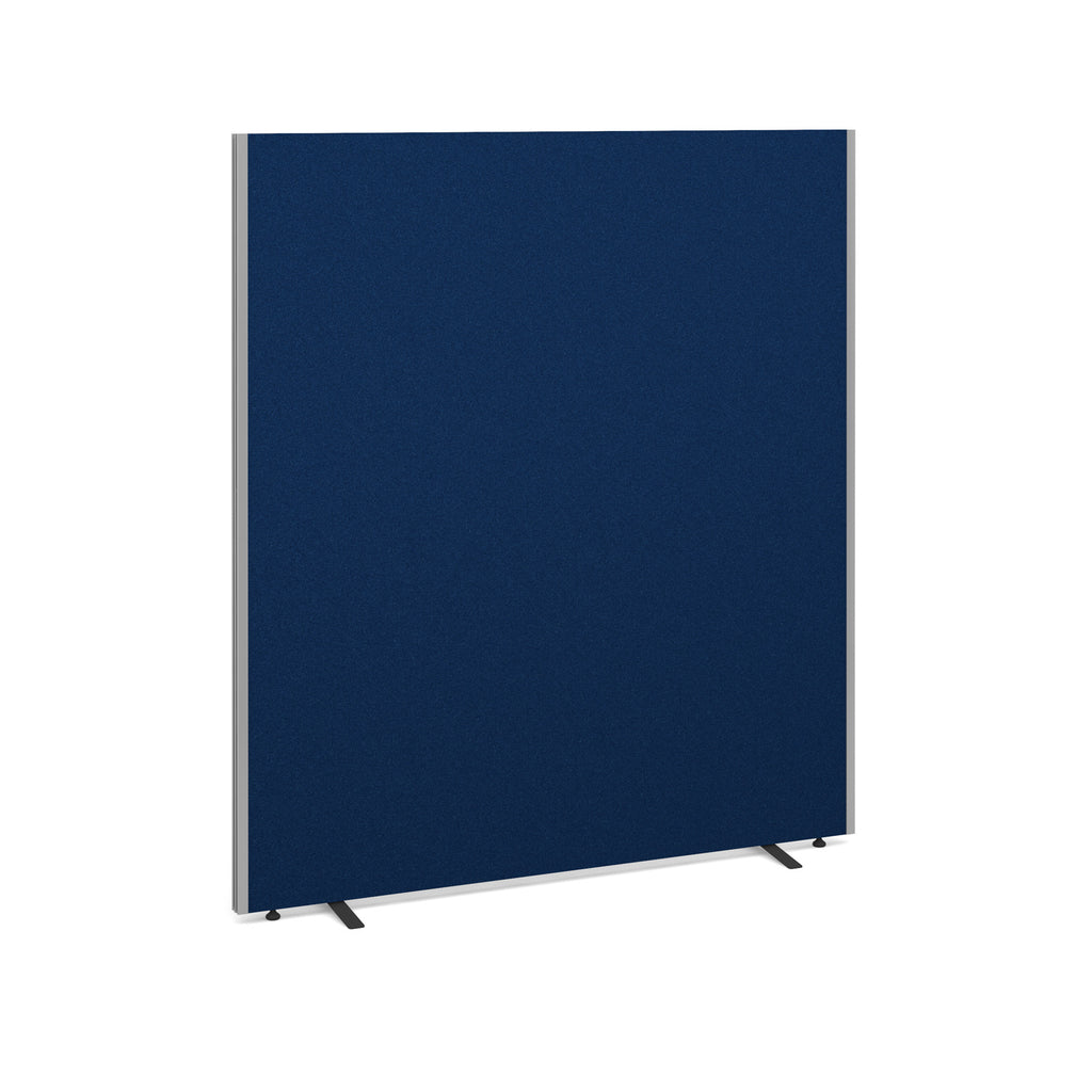 Blue screen partition on a white background