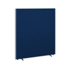 Blue screen partition on a white background