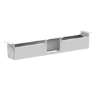 Silver telescopic cable tray on a white background 