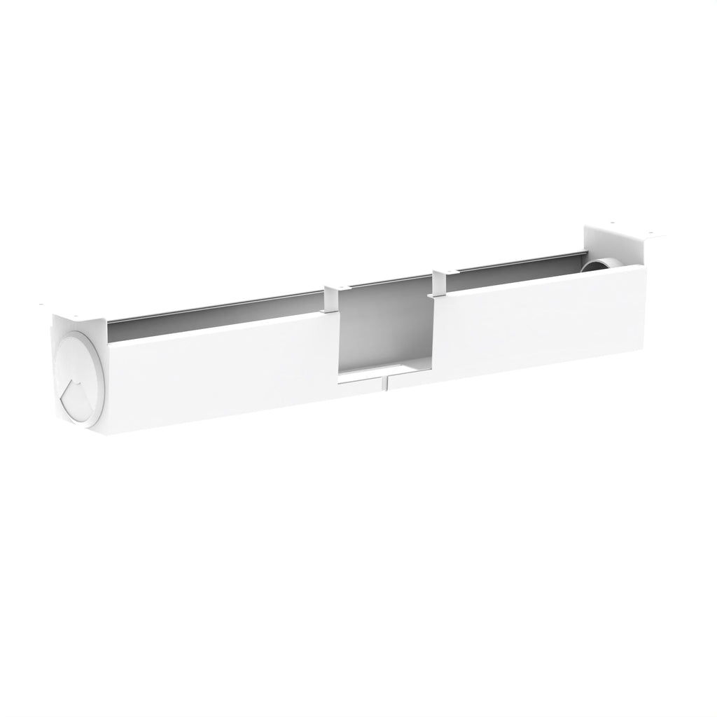 White telescopic cable tray on a white background 