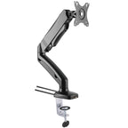 Black monitor arm on a white background
