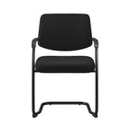 Black office chair with armrests on a white background