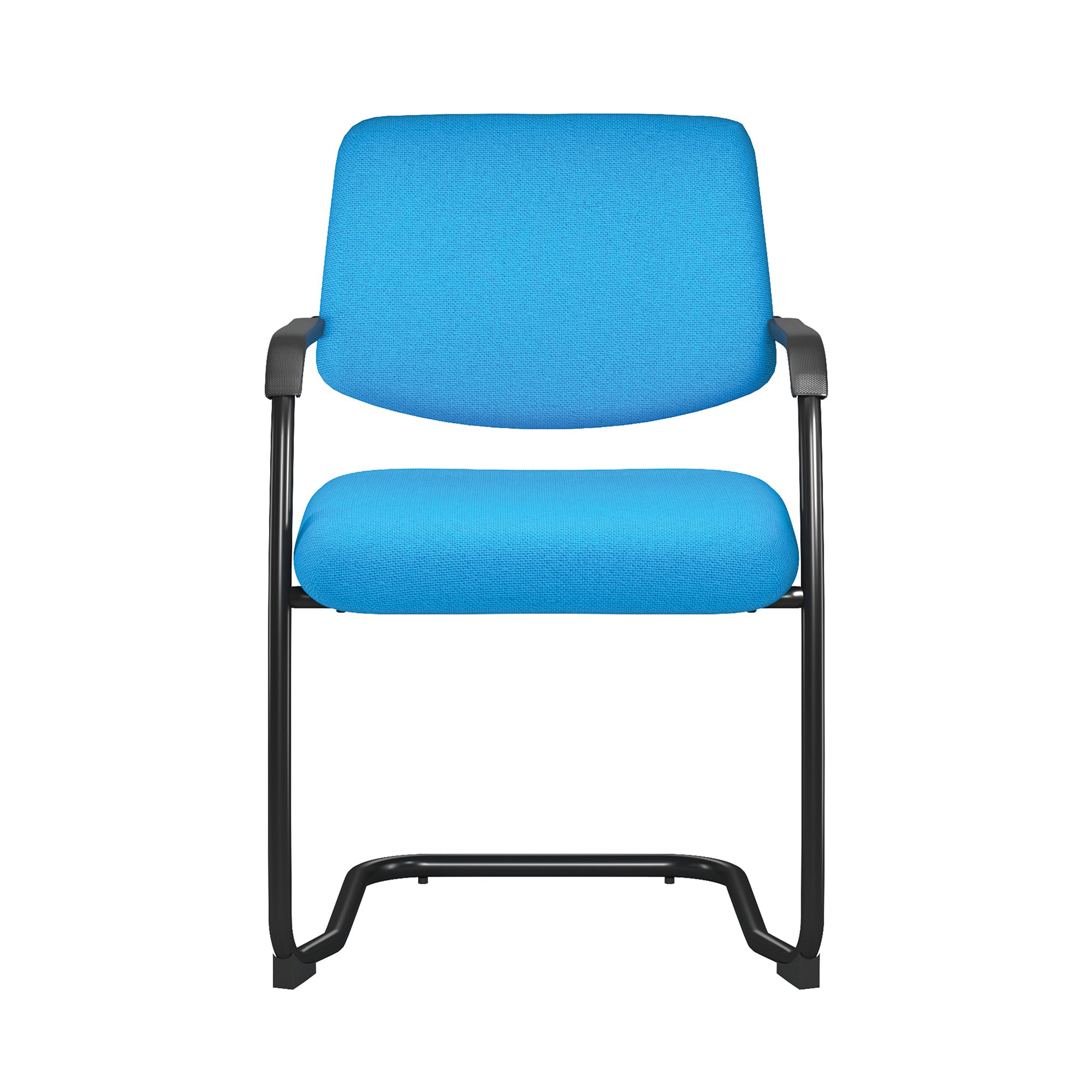 Blue office chair with black frame on a white background