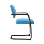 Blue office chair with black frame on a white background