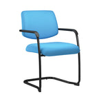Blue office chair with black frame on a white background