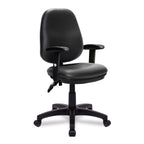 Black office chair with arms on a white background