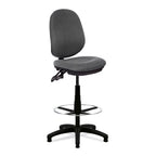 Grey draughtsman office chair with adjustable height on a white background