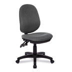 Gray office chair with black base on a white background