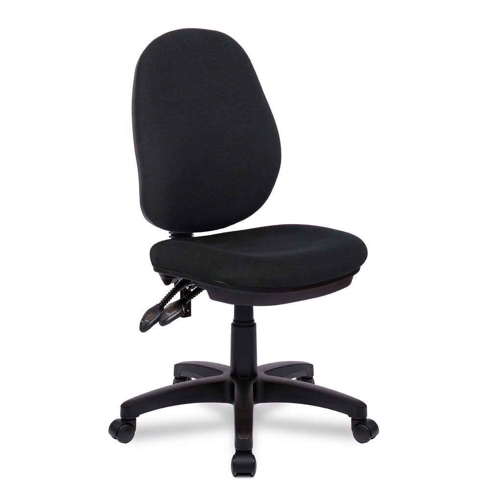 Black office chair on a white background