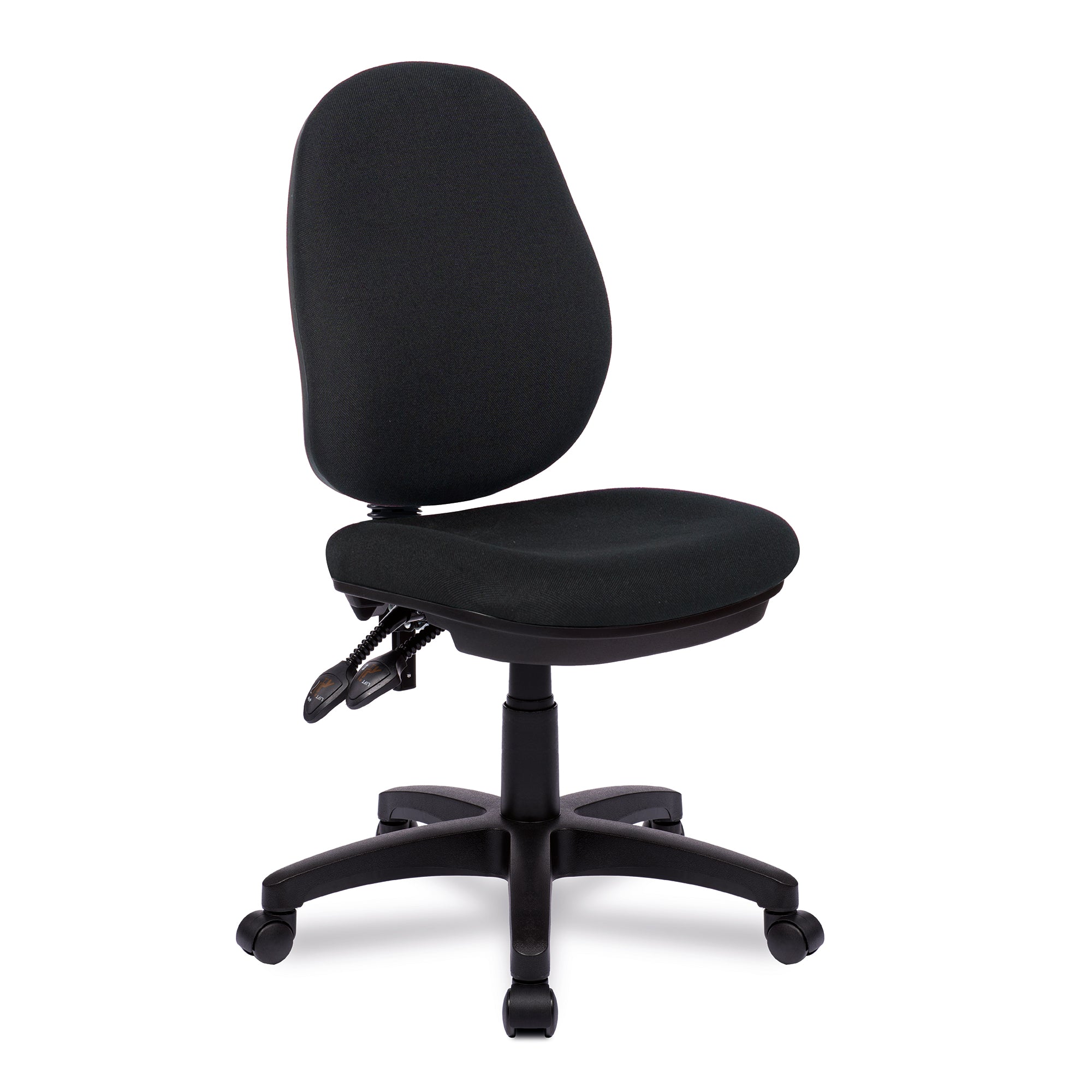 Black office chair on a white background