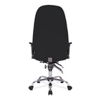 Black office chair with a white background