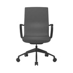 Black office chair with black frame on a white background