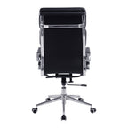 Black office chair with high backrest on a white background