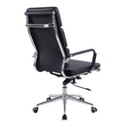 Black office chair with high backrest on a white background