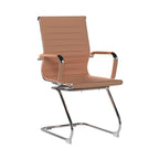 Brown office chair with chrome frame on a white background