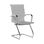 White office chair with chrome frame on a white background