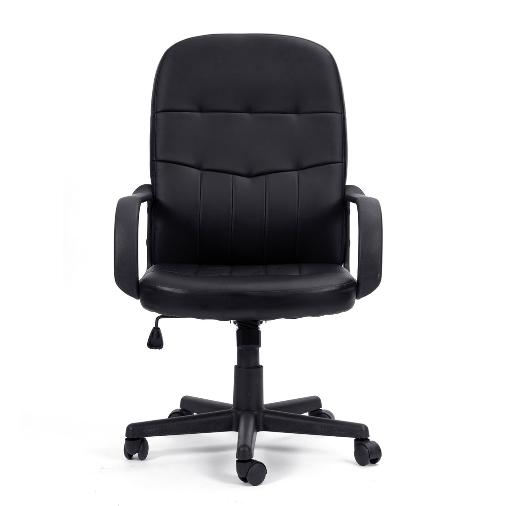 Black office chair on a white background