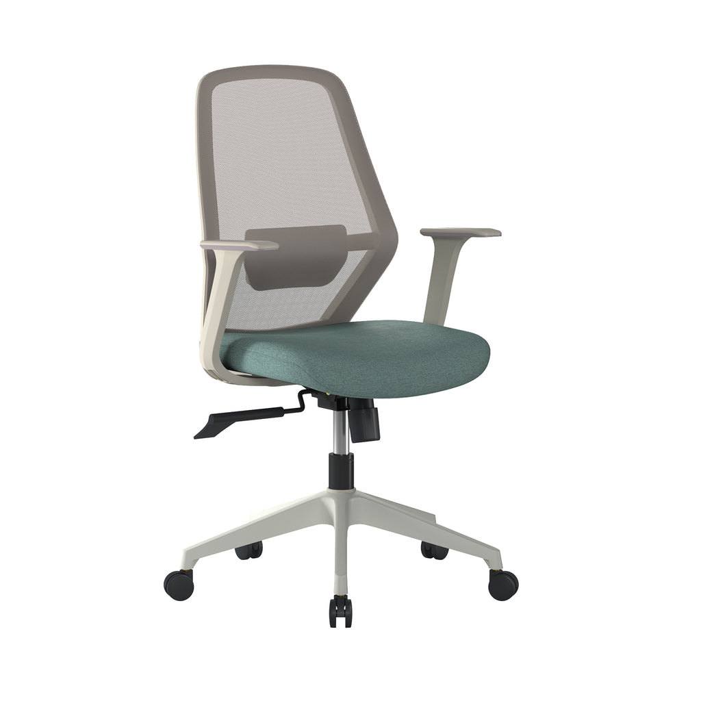 Office chair with mesh backrest on a white background
