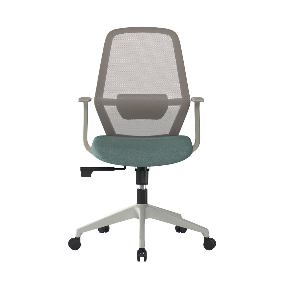Office chair with mesh backrest on a white background