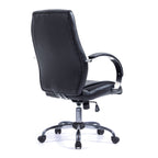 Black office chair with a high backrest on a white background