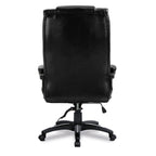 Black leather office chair on a white background