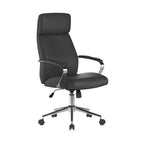 Black office chair with high backrest on a white background