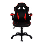 Black and red gaming chair on a white background