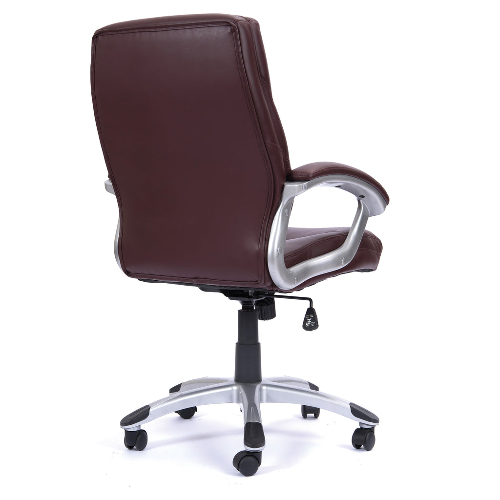 Brown office chair with a white background