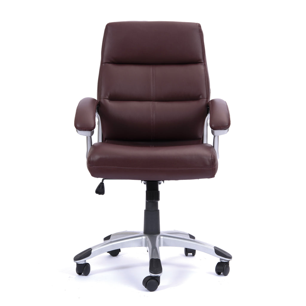 Brown office chair with a white background