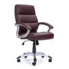 Brown office chair with a white background