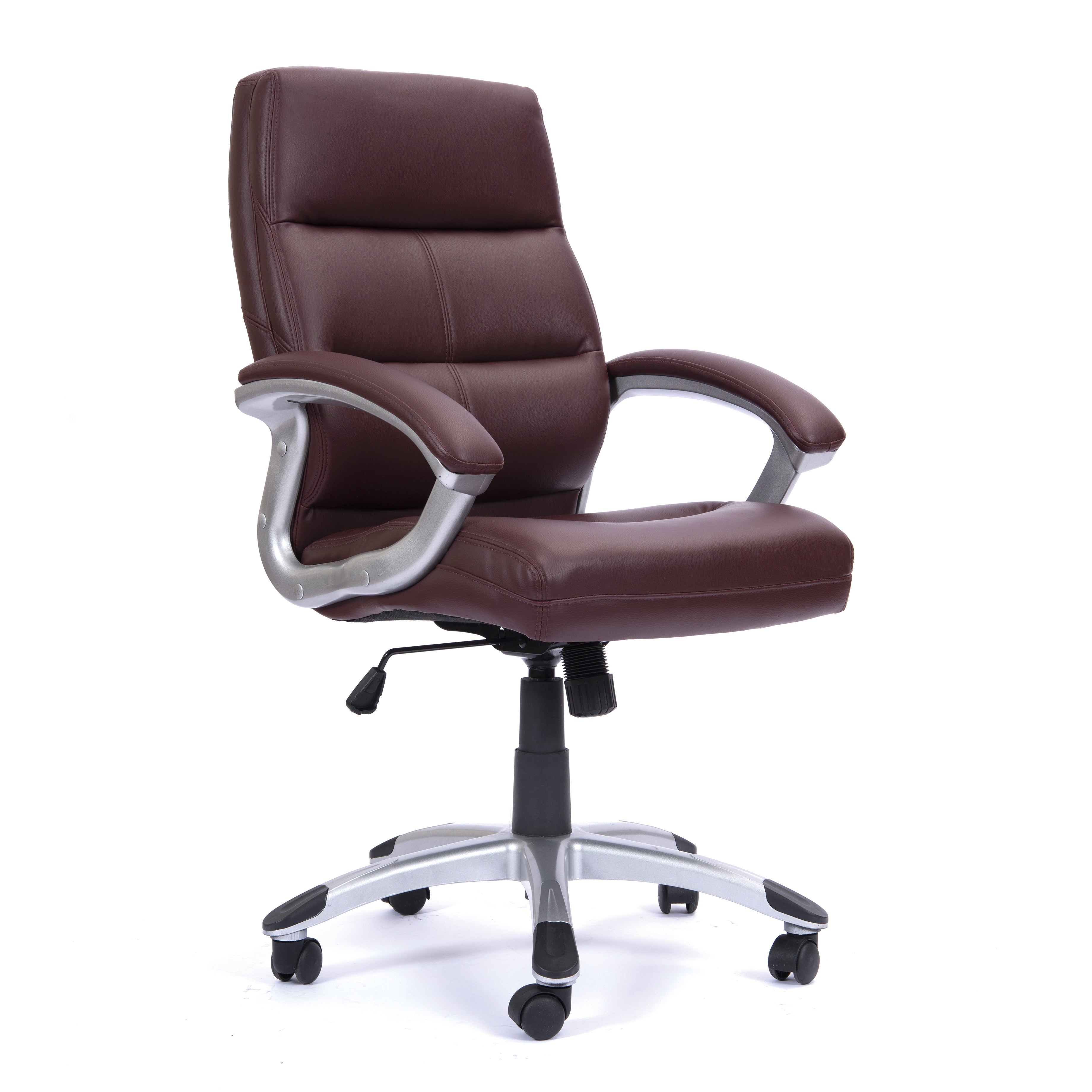 Brown office chair with a white background