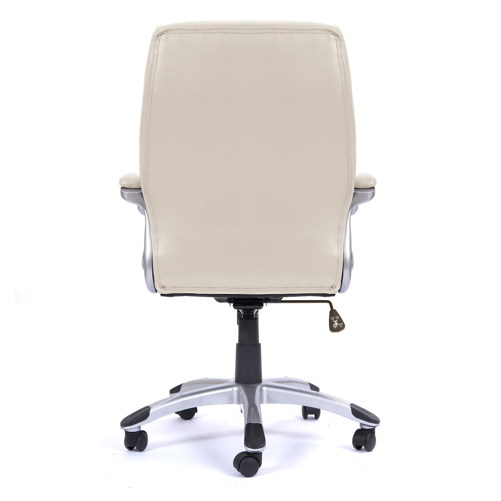 Beige office chair with a white background