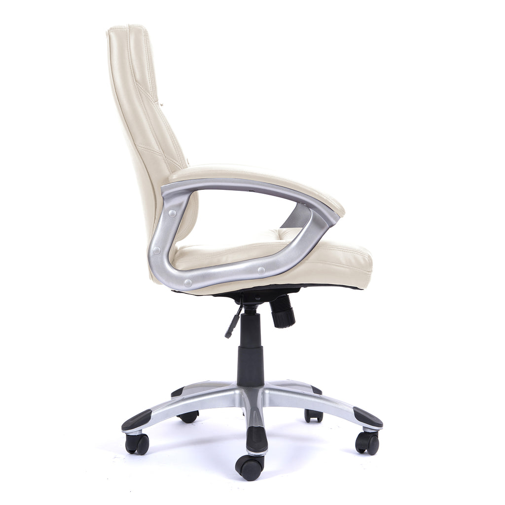 Beige office chair with a white background