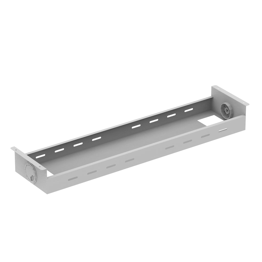 Silver cable tray on a white background