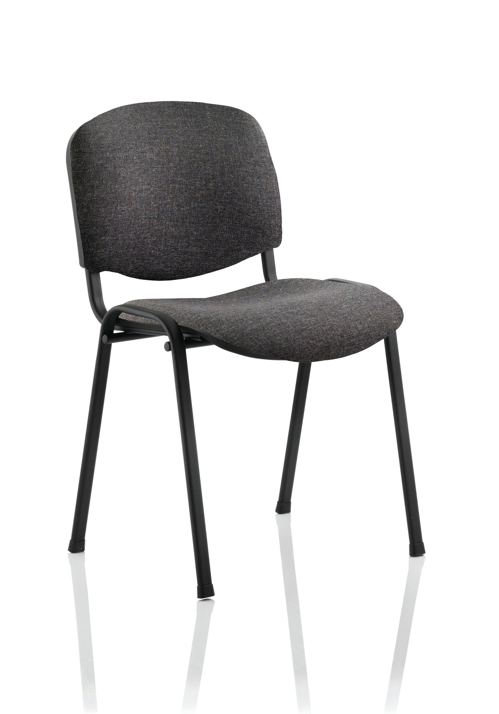 Gray conference chair with black legs on a white background